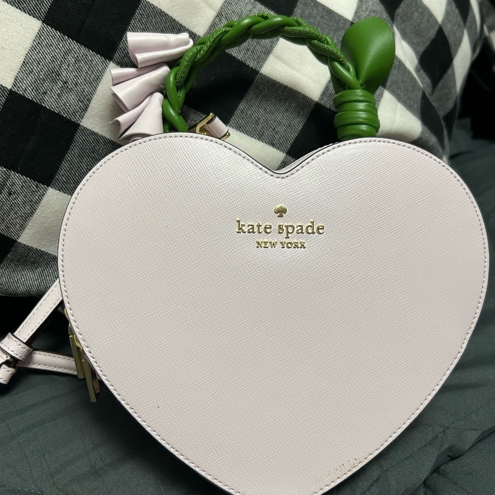 Kate Spade Love Shack Flora Crossbody Bag with Heart Design.